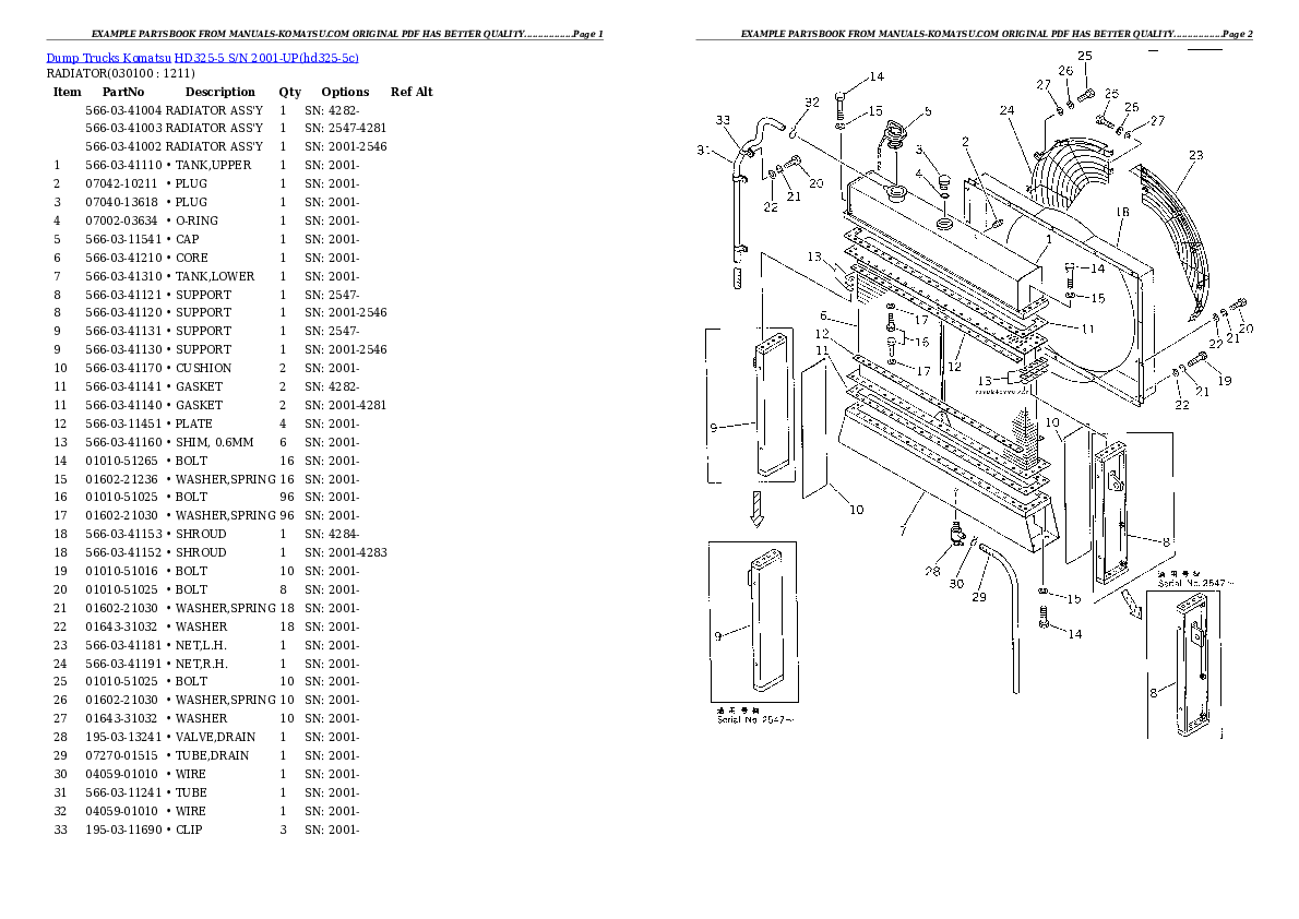 Protected: HD325-5 S/N 2001-UP Partsbook