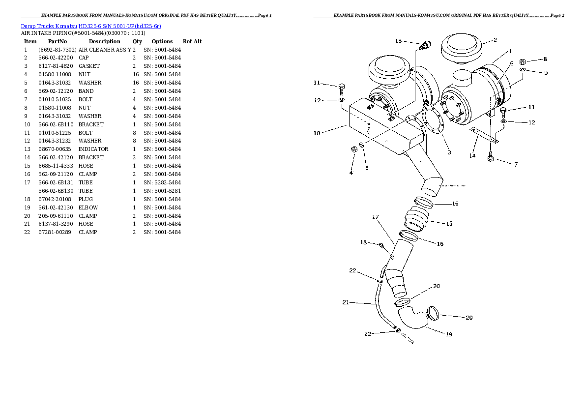 Protected: HD325-6 S/N 5001-UP Partsbook
