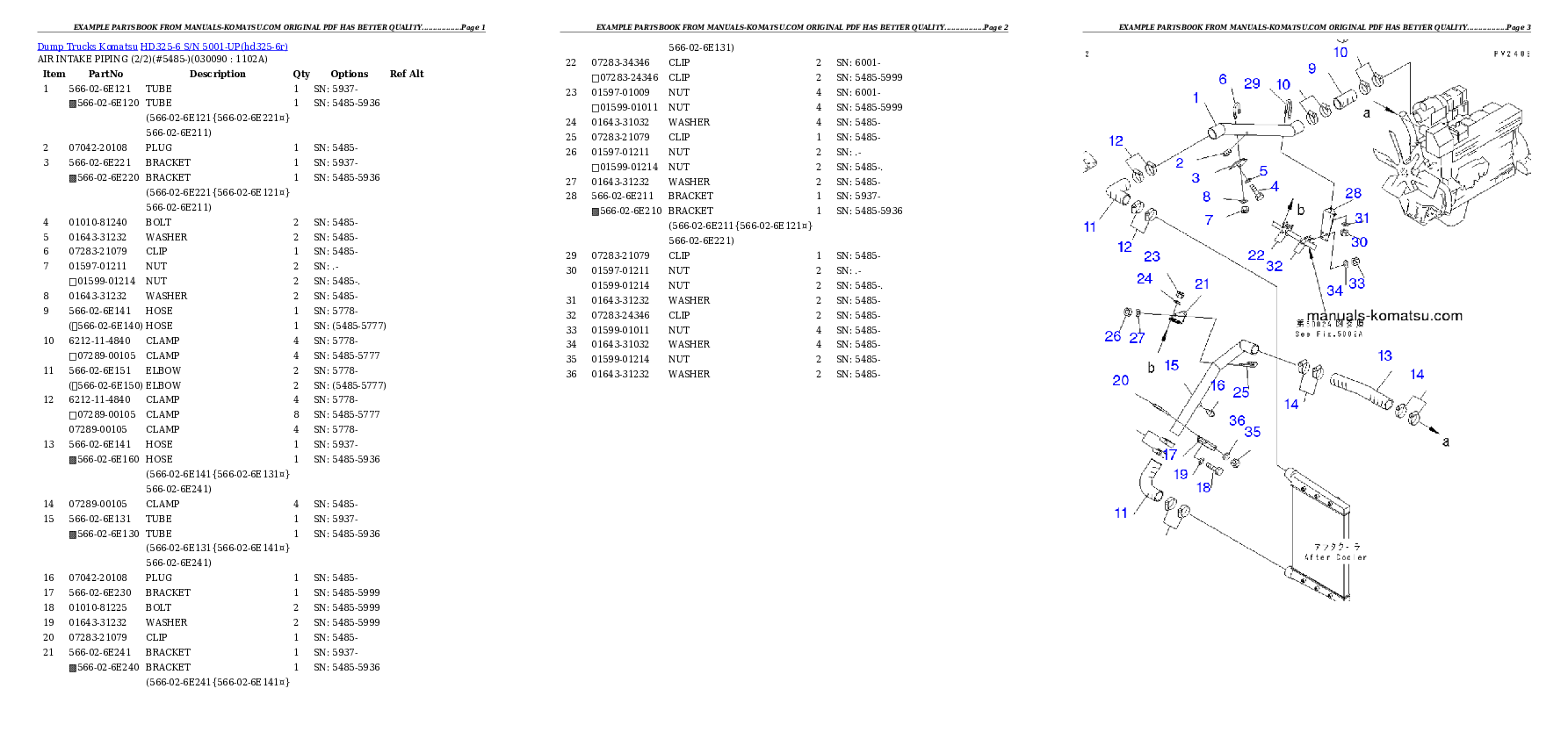 Protected: HD325-6 S/N 5001-UP Partsbook
