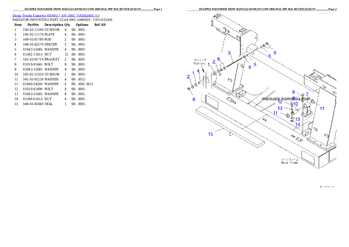 Protected: HD405-7 S/N 3001-7593 Partsbook