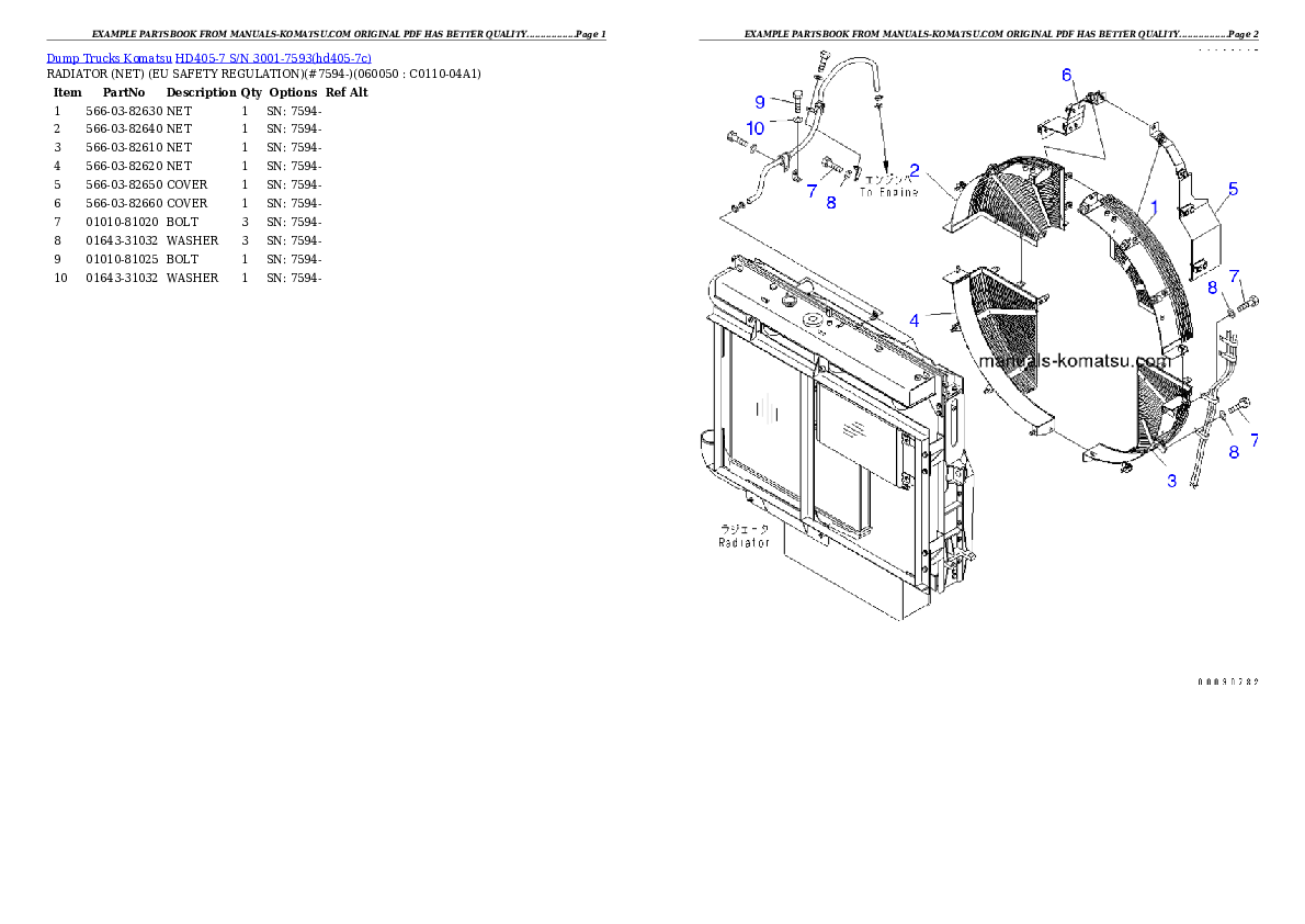 Protected: HD405-7 S/N 3001-7593 Partsbook