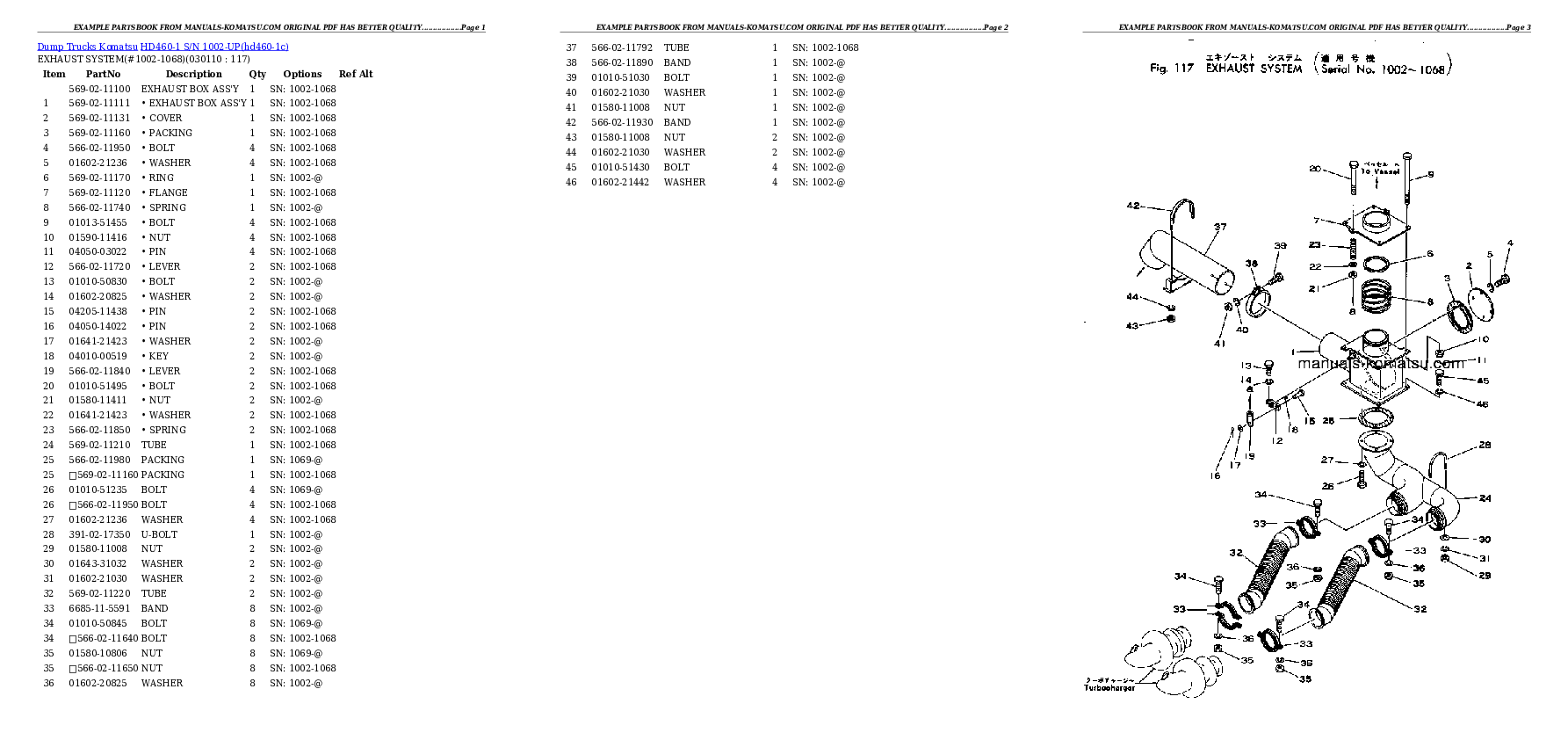 Protected: HD460-1 S/N 1002-UP Partsbook