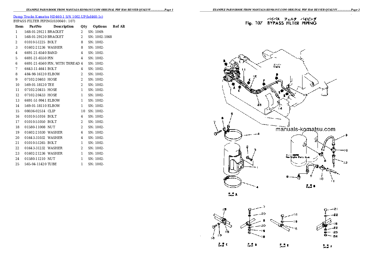 Protected: HD460-1 S/N 1002-UP Partsbook
