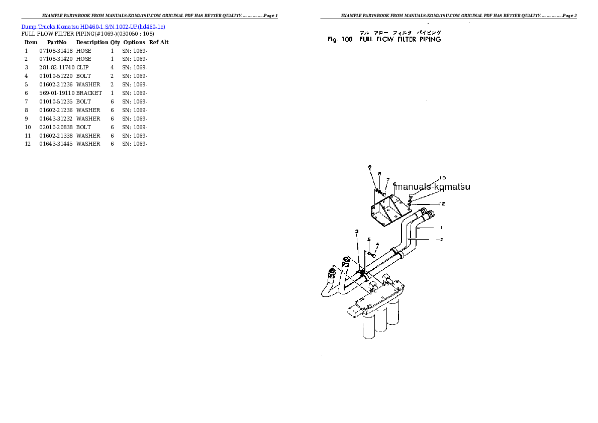 Protected: HD460-1 S/N 1002-UP Partsbook