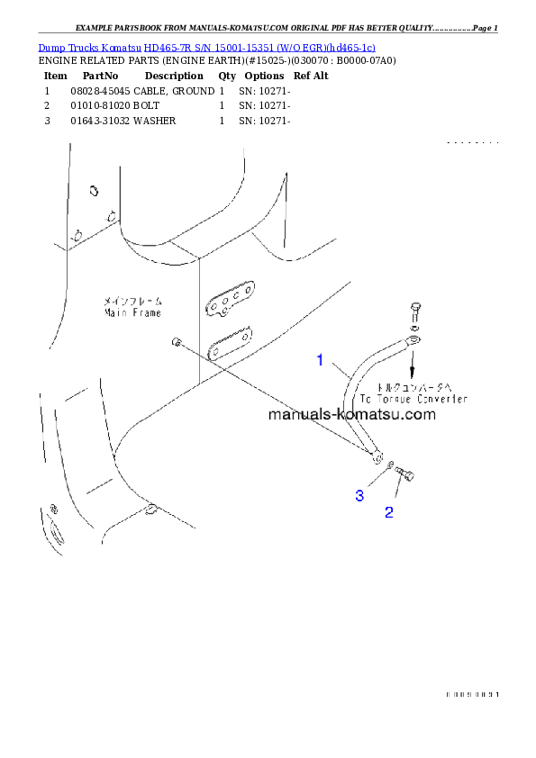Protected: HD465-7R S/N 15001-15351 (W/O EGR) Partsbook