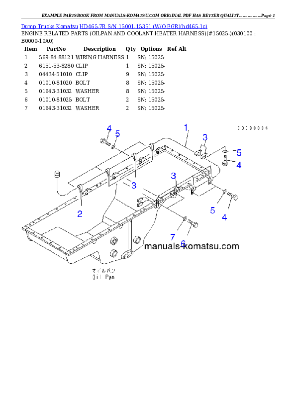 Protected: HD465-7R S/N 15001-15351 (W/O EGR) Partsbook