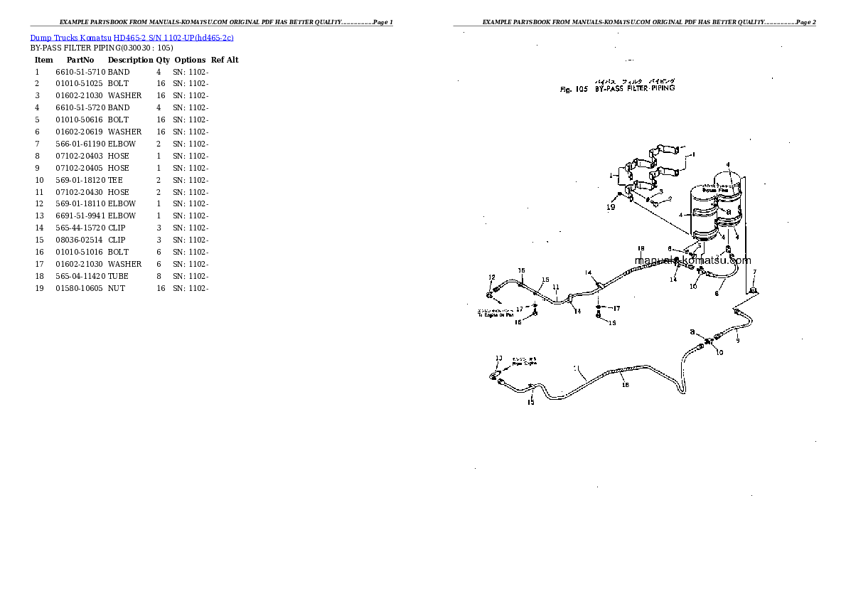 HD465-2 S/N 1102-UP Partsbook