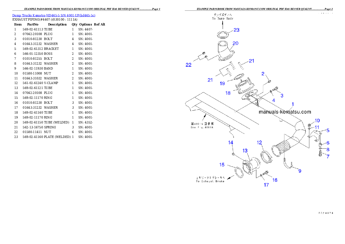 Protected: HD465-5 S/N 4001-UP Partsbook
