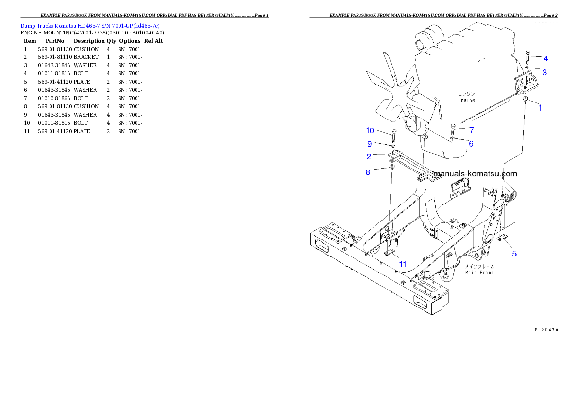 Protected: HD465-7 S/N 7001-UP Partsbook