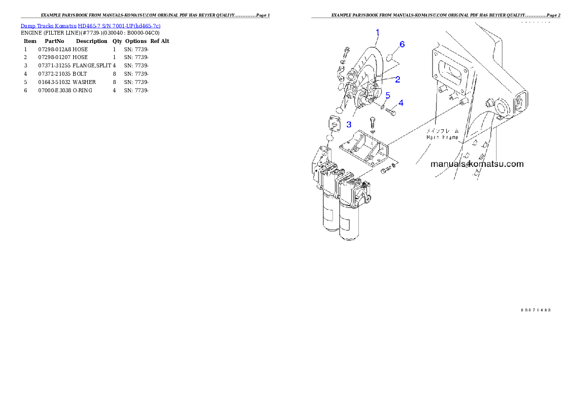 Protected: HD465-7 S/N 7001-UP Partsbook