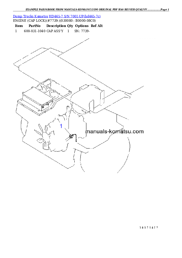 Protected: HD465-7 S/N 7001-UP Partsbook