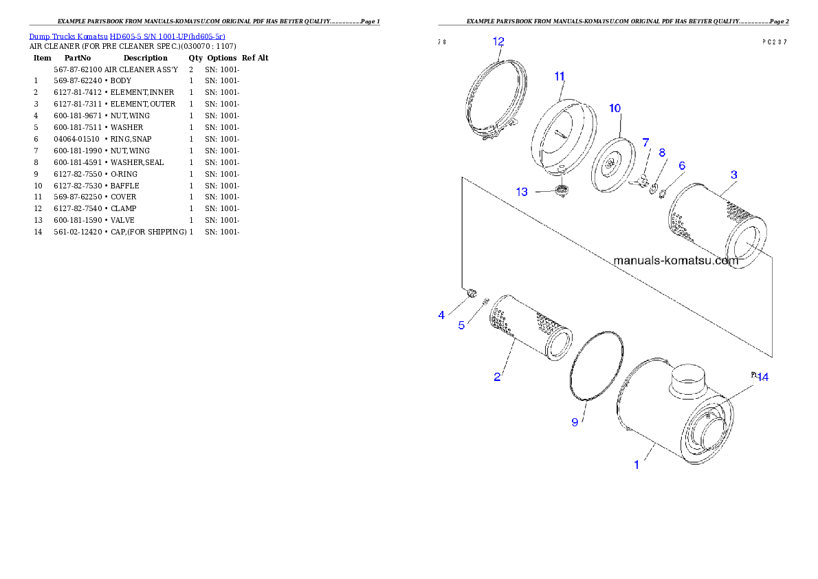 Protected: HD605-5 S/N 1001-UP Partsbook