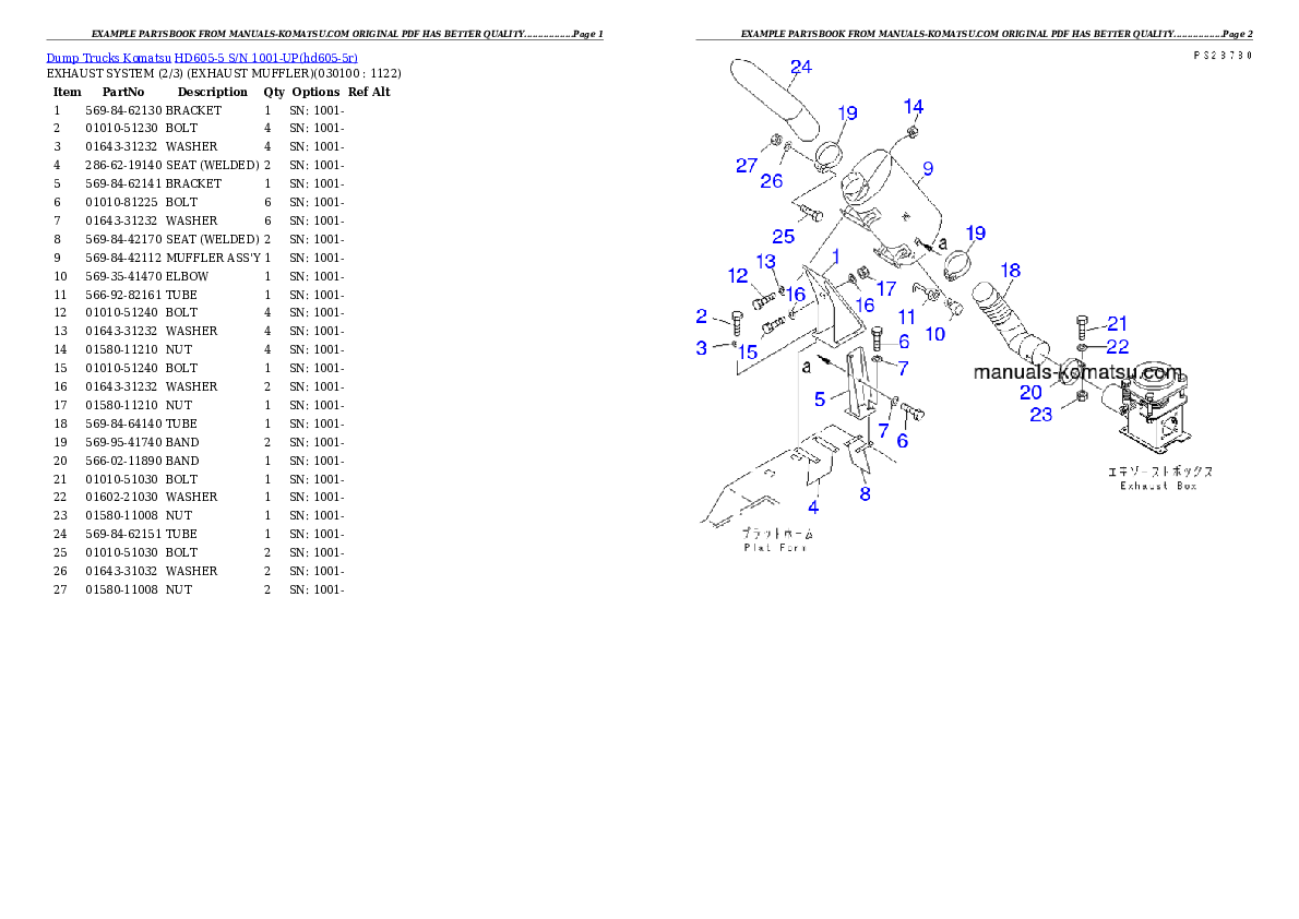 Protected: HD605-5 S/N 1001-UP Partsbook