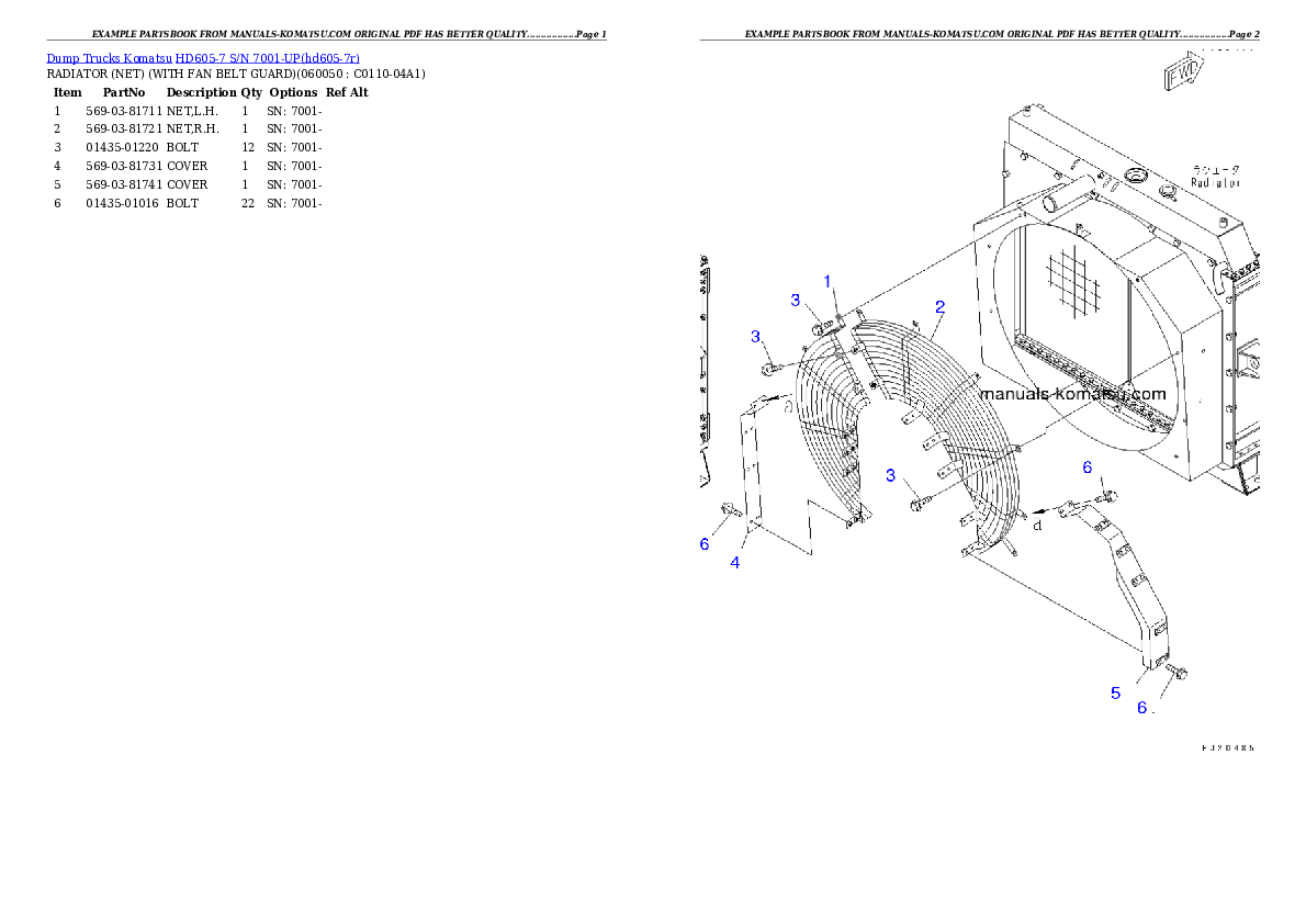 Protected: HD605-7 S/N 7001-UP Partsbook