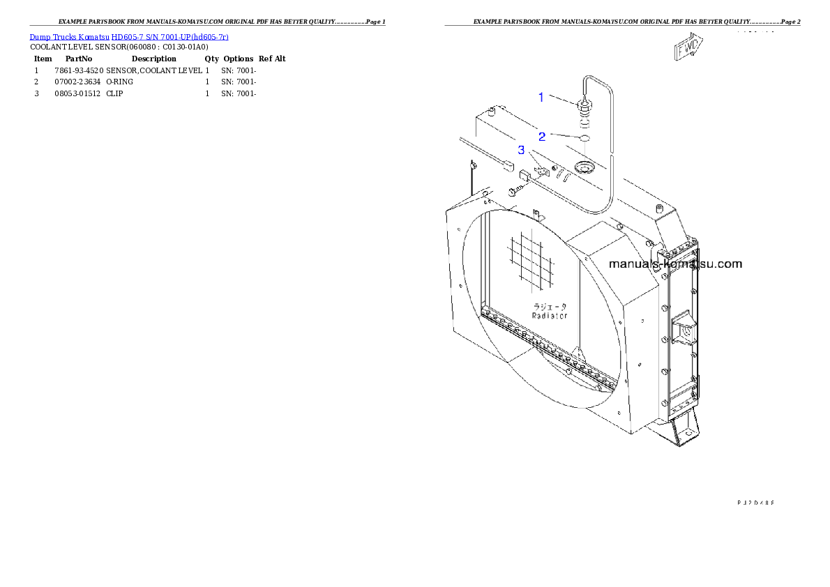 Protected: HD605-7 S/N 7001-UP Partsbook