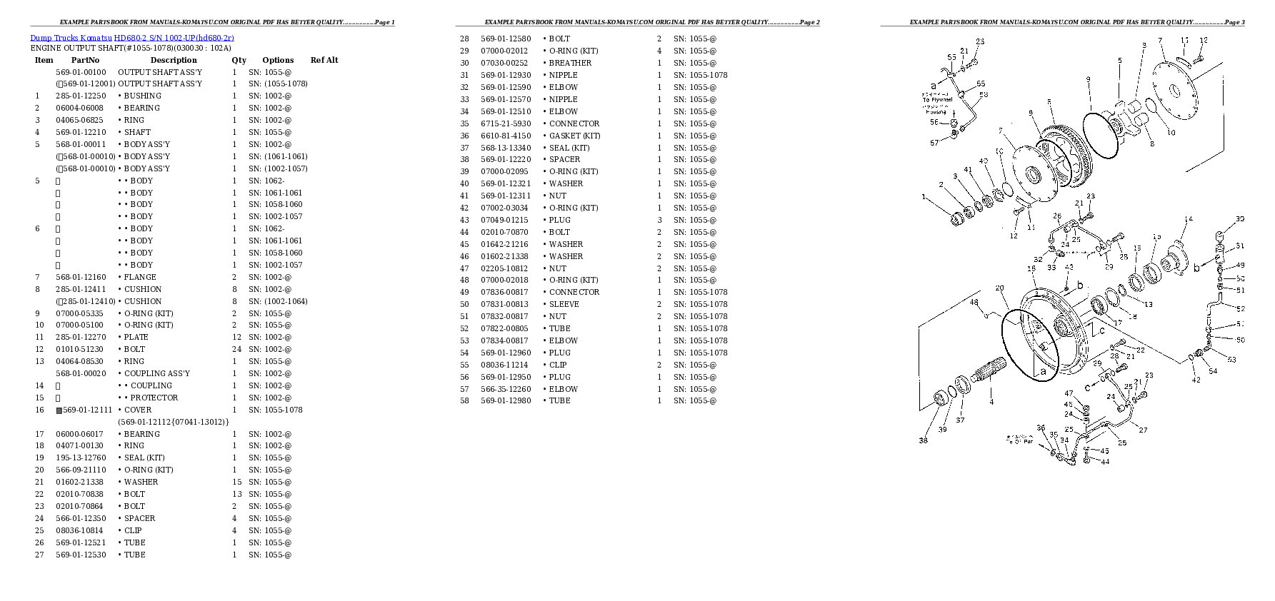 HD680-2 S/N 1002-UP Partsbook