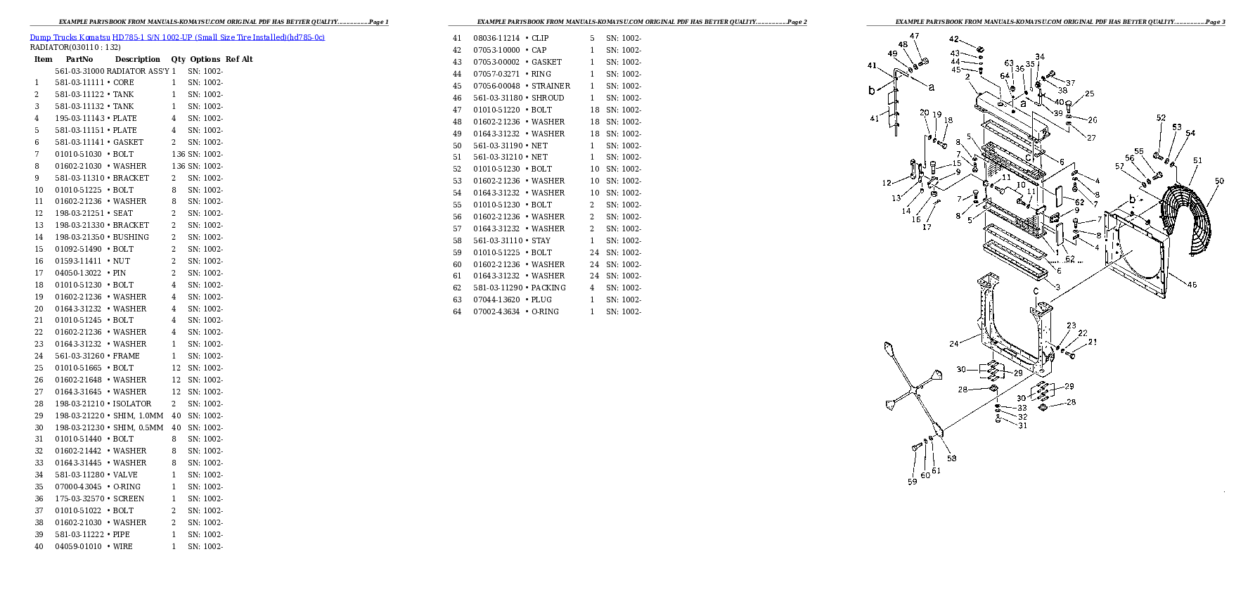 Protected: HD785-1 S/N 1002-UP (Small Size Tire Installed) Partsbook