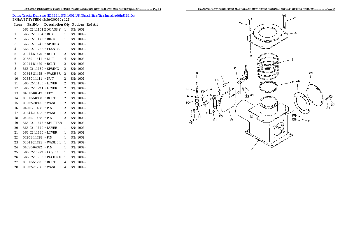 Protected: HD785-1 S/N 1002-UP (Small Size Tire Installed) Partsbook