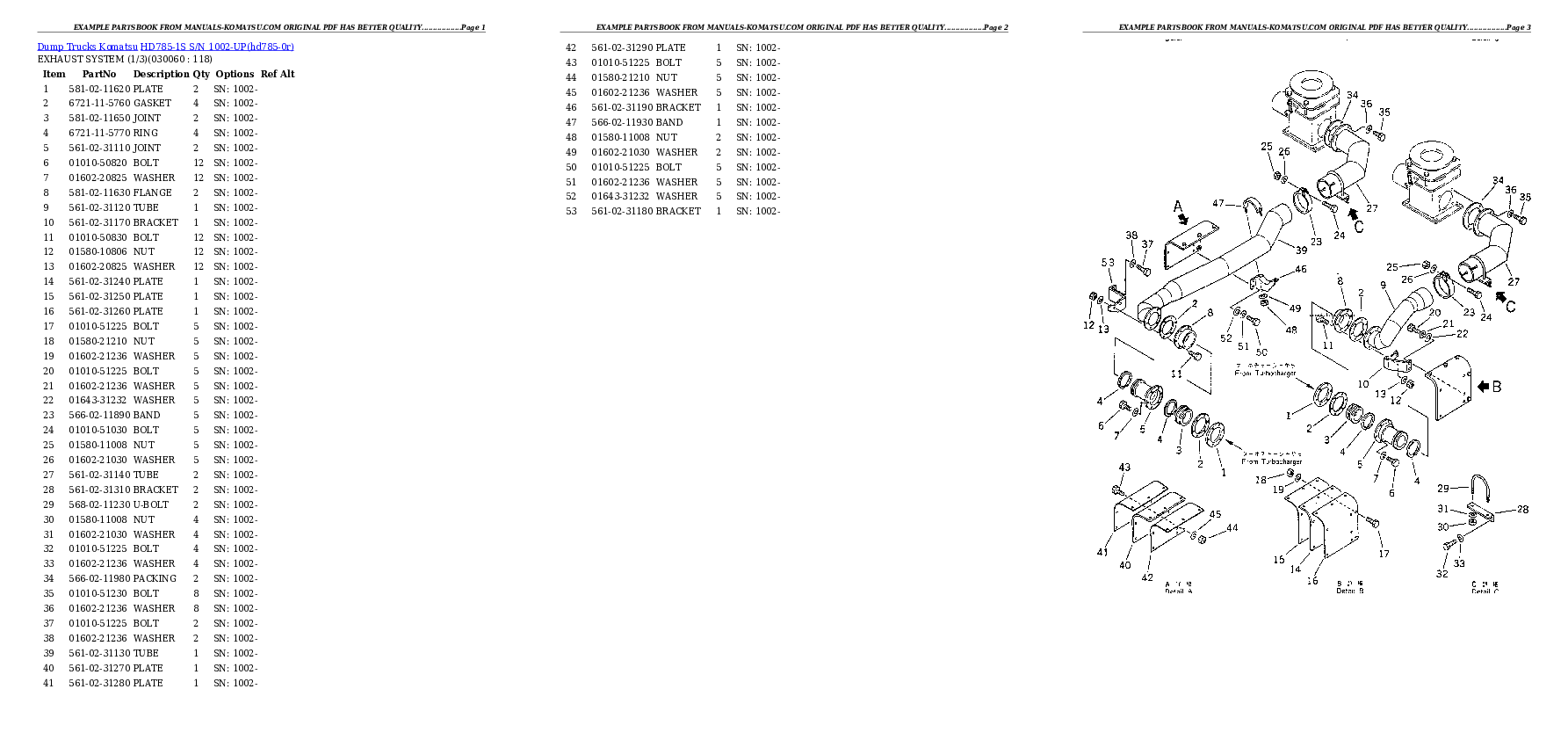 Protected: HD785-1S S/N 1002-UP Partsbook