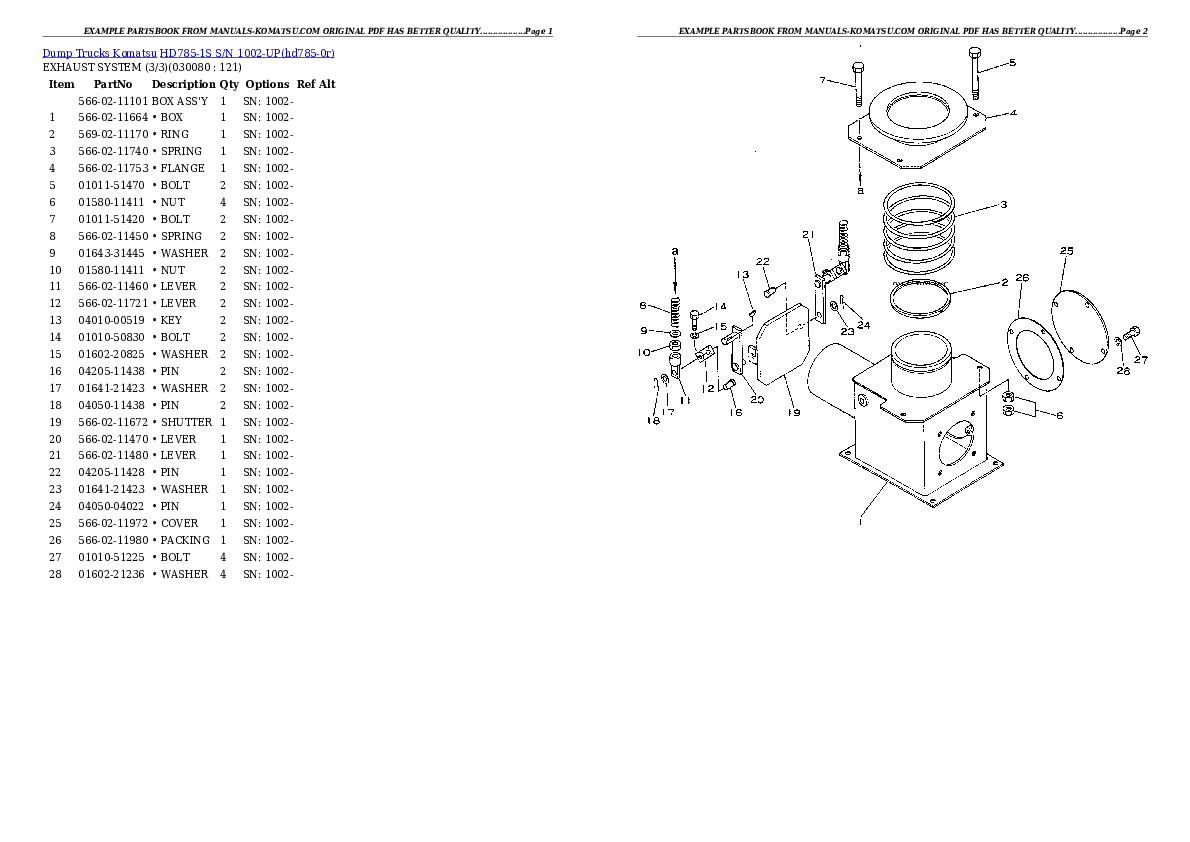 Protected: HD785-1S S/N 1002-UP Partsbook
