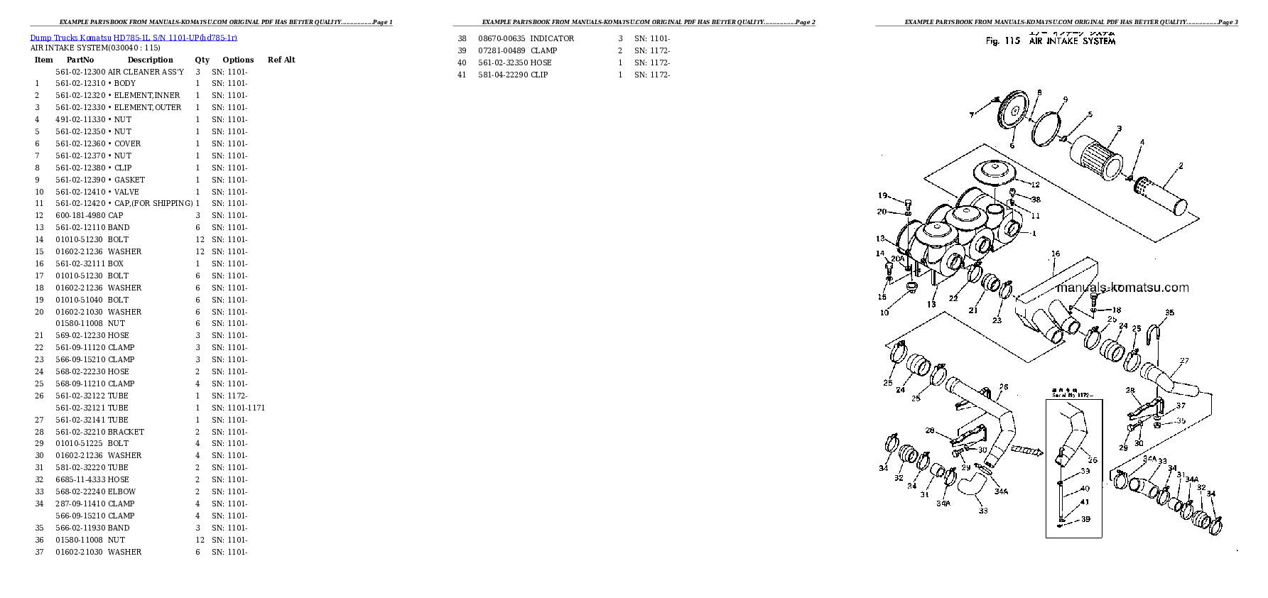 Protected: HD785-1L S/N 1101-UP (Large Size Tire Installed) Partsbook