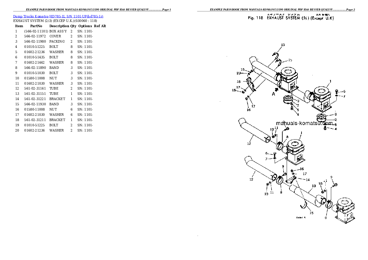 Protected: HD785-1L S/N 1101-UP (Large Size Tire Installed) Partsbook