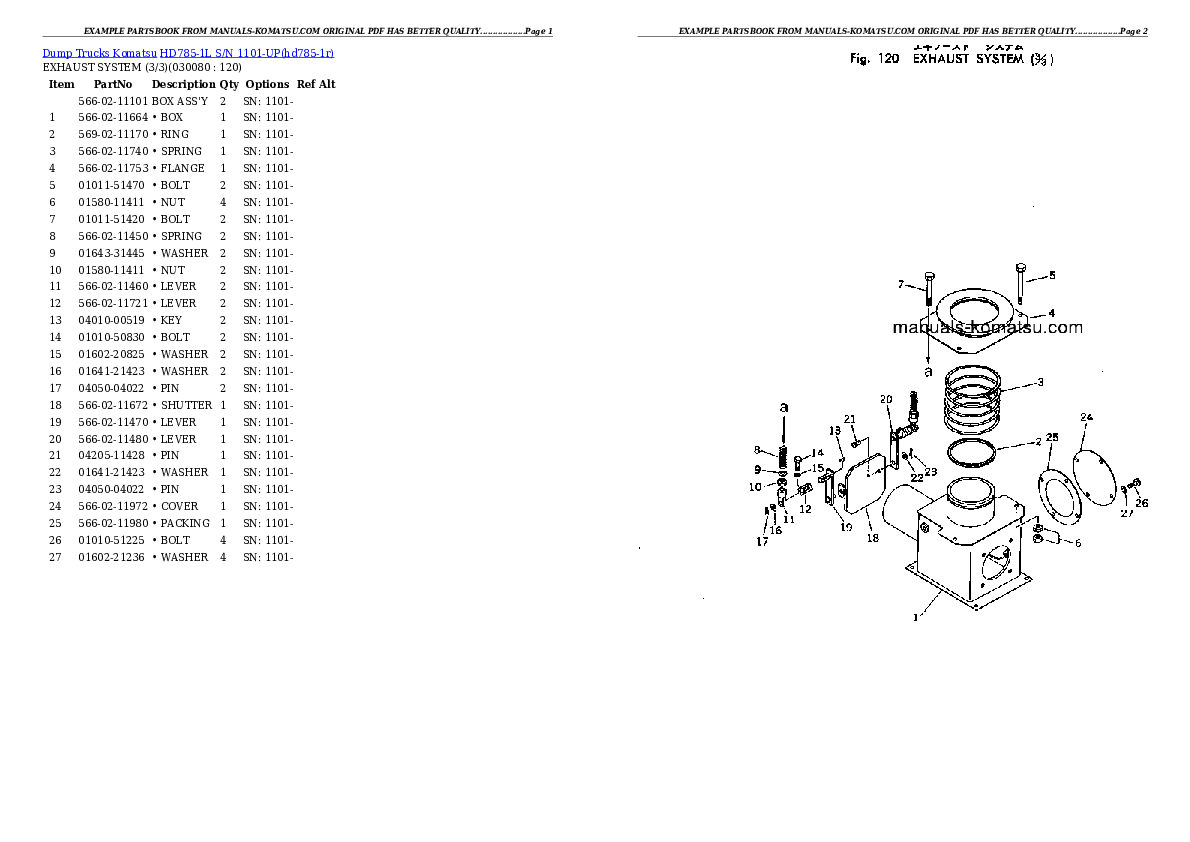 Protected: HD785-1L S/N 1101-UP (Large Size Tire Installed) Partsbook