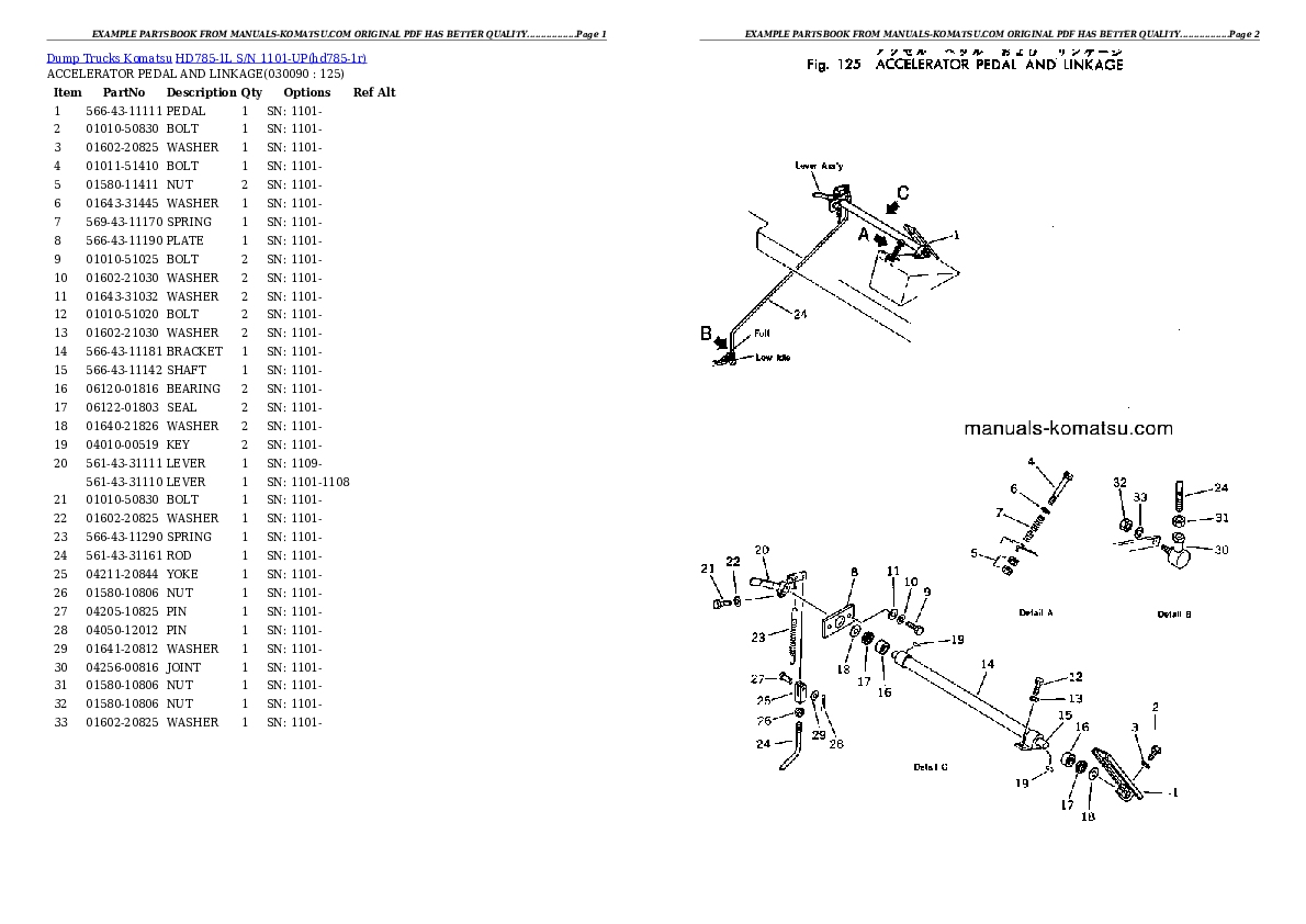Protected: HD785-1L S/N 1101-UP (Large Size Tire Installed) Partsbook