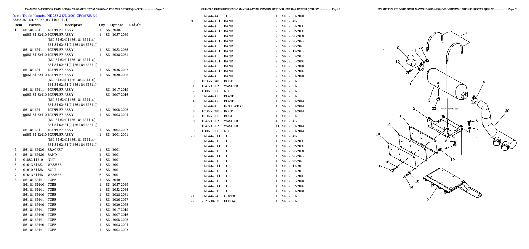 Protected: HD785-3 S/N 2001-UP Partsbook