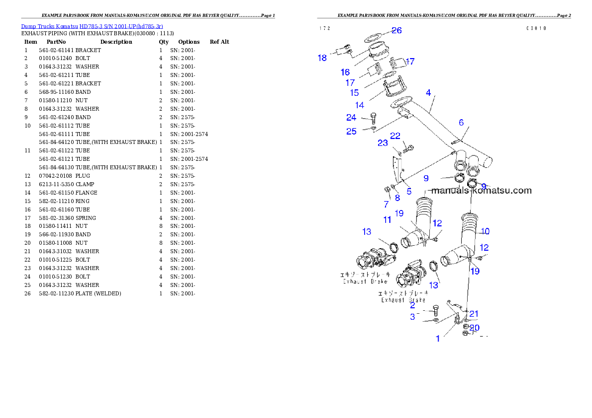 Protected: HD785-3 S/N 2001-UP Partsbook