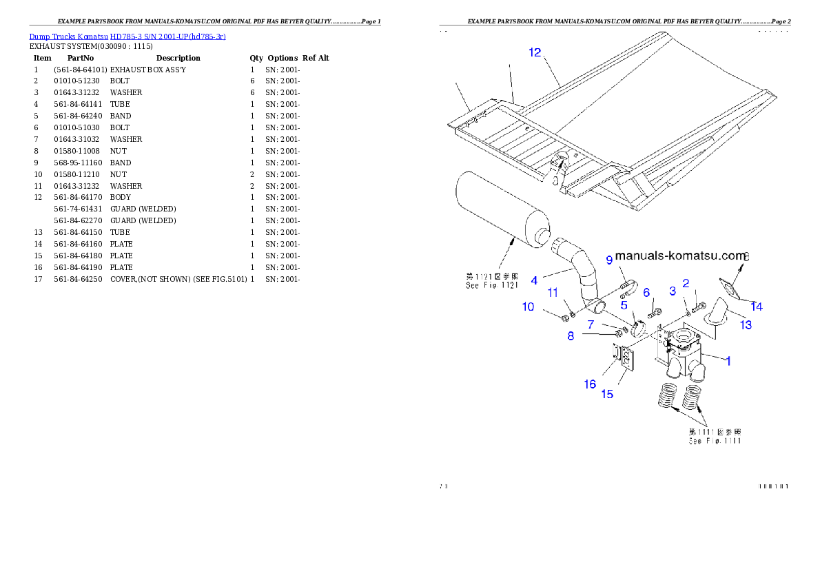 Protected: HD785-3 S/N 2001-UP Partsbook