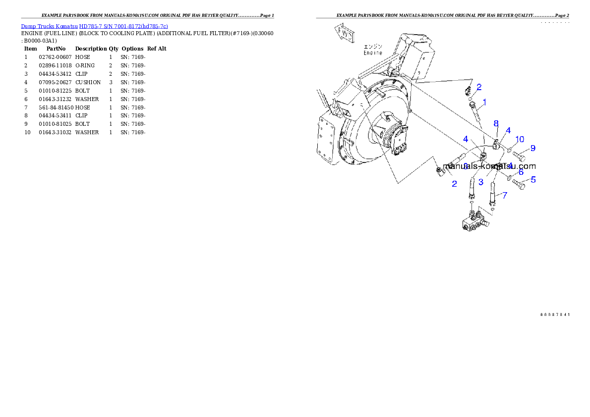 Protected: HD785-7 S/N 7001-8172 Partsbook