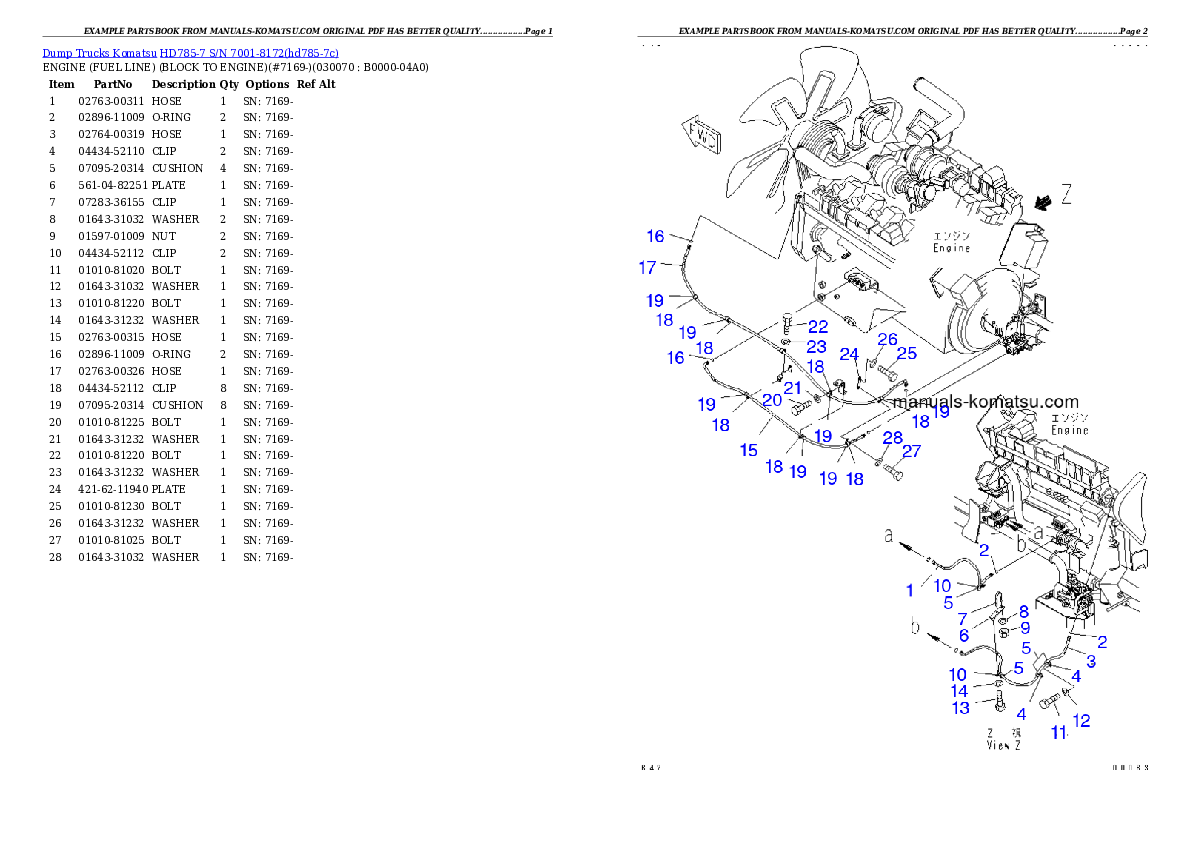 Protected: HD785-7 S/N 7001-8172 Partsbook