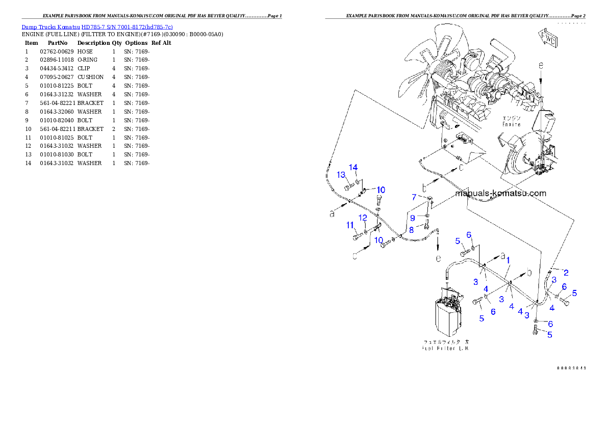 Protected: HD785-7 S/N 7001-8172 Partsbook