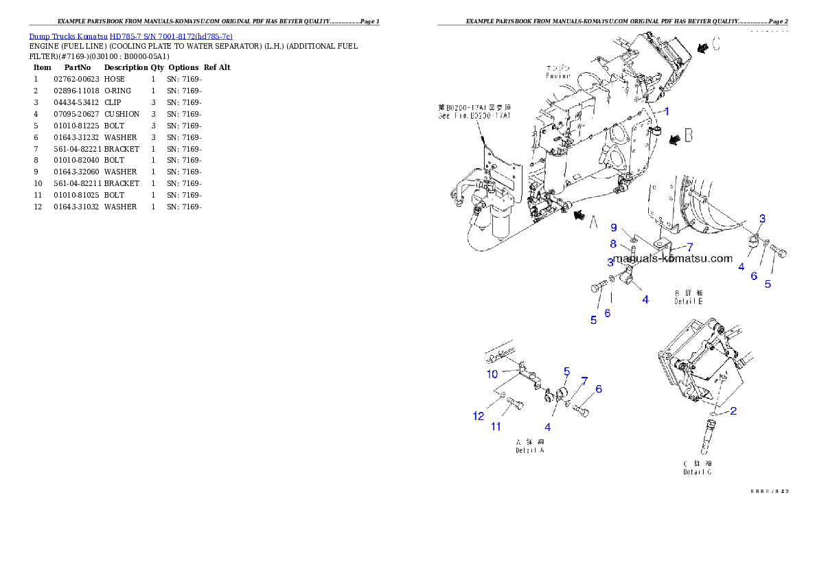 Protected: HD785-7 S/N 7001-8172 Partsbook