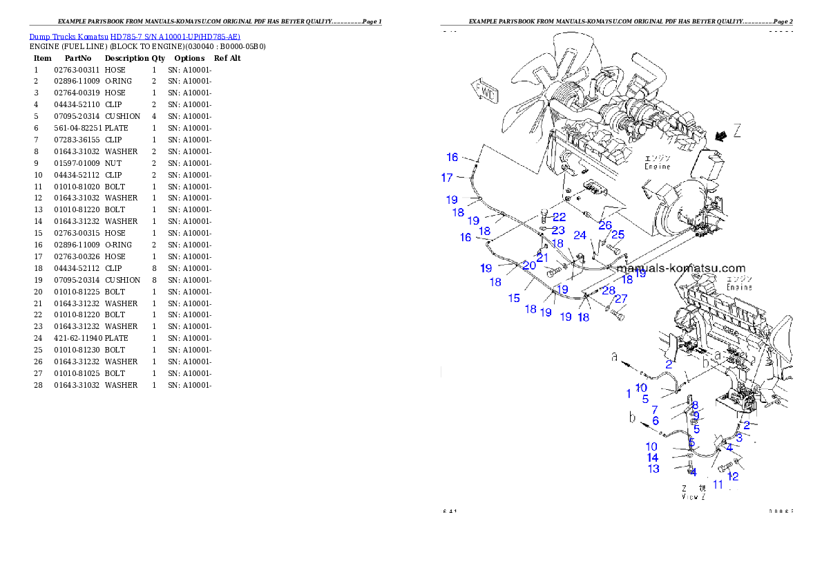 Protected: HD785-7 S/N A10001-UP Partsbook