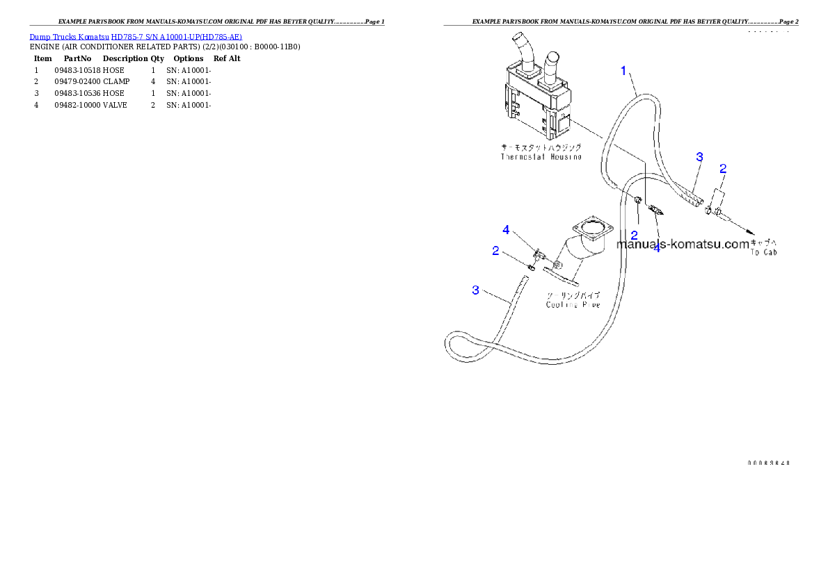 Protected: HD785-7 S/N A10001-UP Partsbook