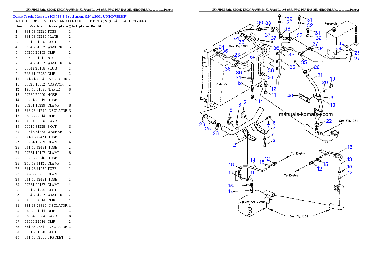 Protected: HD785-3 Supplement S/N A3001-UP Partsbook