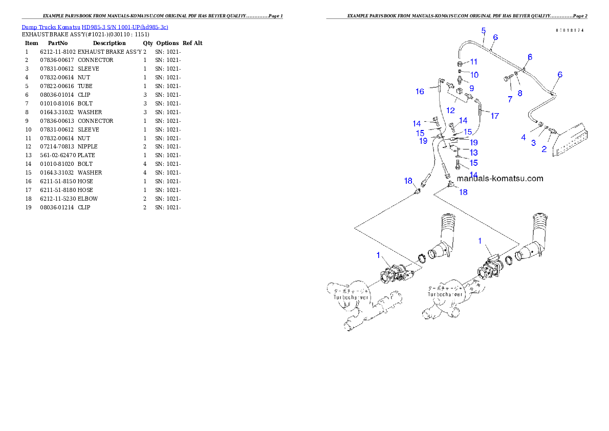 Protected: HD985-3 S/N 1001-UP Partsbook
