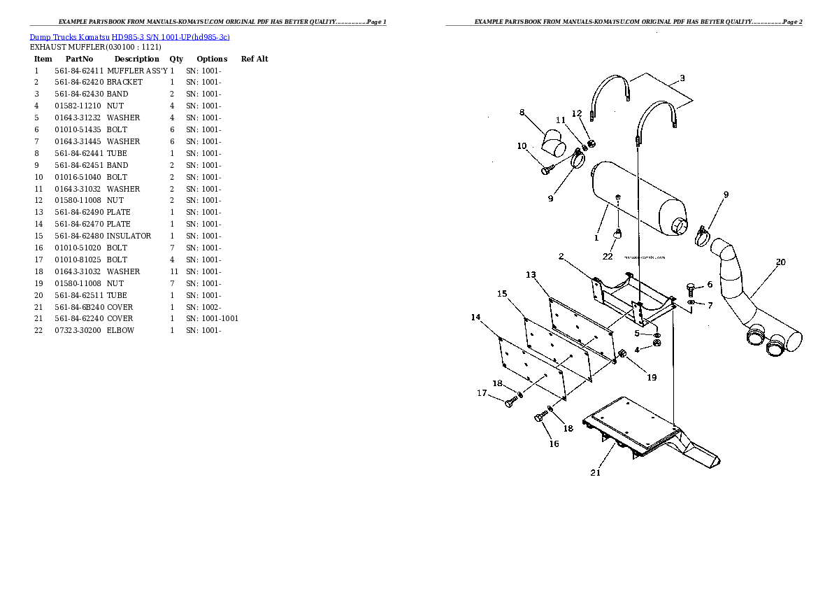 Protected: HD985-3 S/N 1001-UP Partsbook