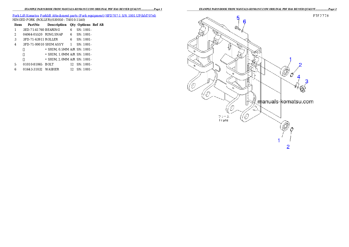 Protected: HFD707-1 S/N 1001-UP Partsbook