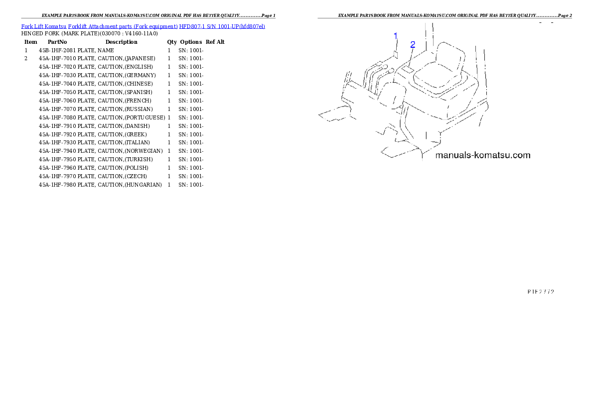 Protected: HFD807-1 S/N 1001-UP Partsbook