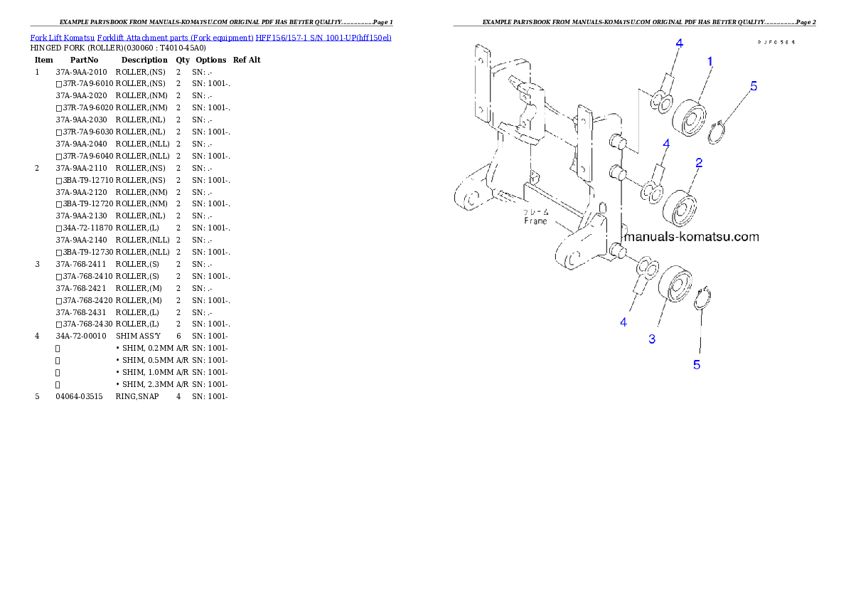 Protected: HFF156/157-1 S/N 1001-UP Partsbook