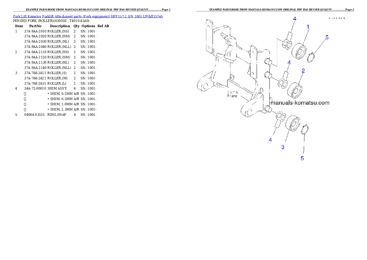 Protected: HFF157-2 S/N 1001-UP Partsbook