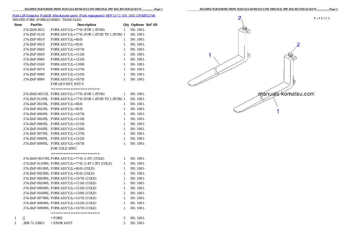 Protected: HFF157-2 S/N 1001-UP Partsbook