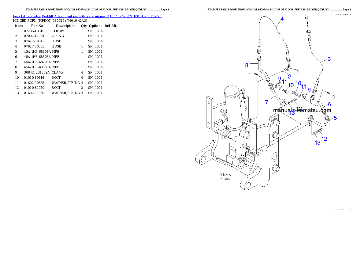 Protected: HFF157-2 S/N 1001-UP Partsbook