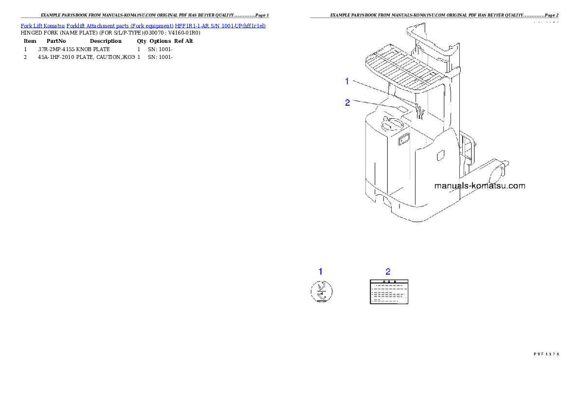 Protected: HFF1R1-1-AR S/N 1001-UP Partsbook