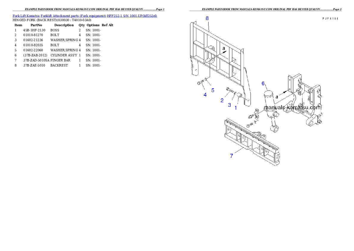Protected: HFF252-1 S/N 1001-UP Partsbook
