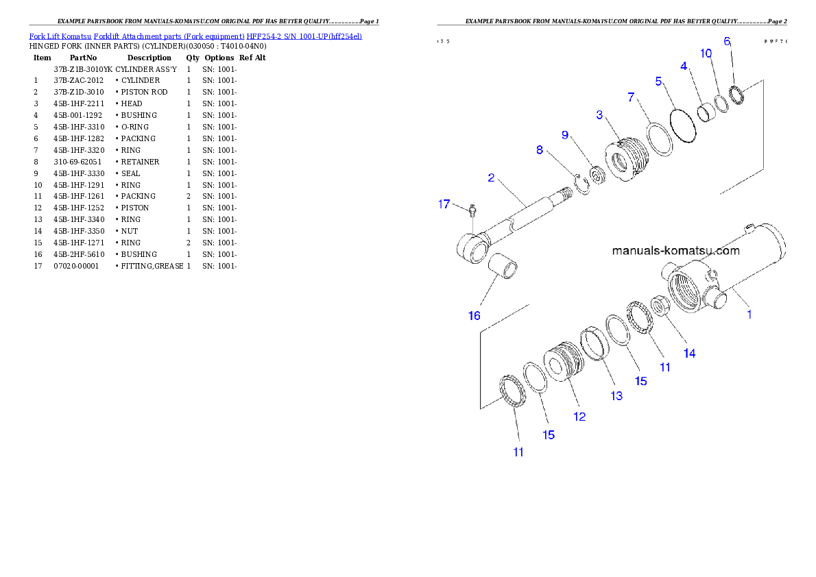 Protected: HFF254-2 S/N 1001-UP Partsbook