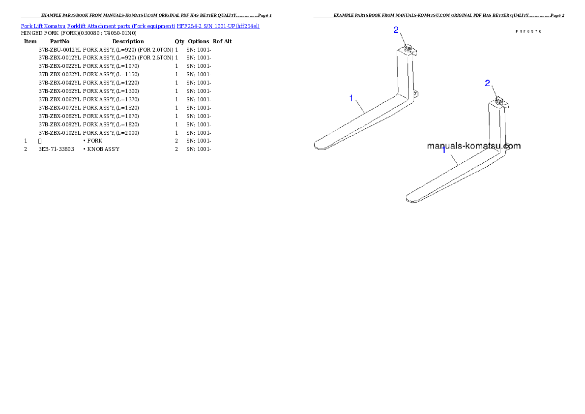 Protected: HFF254-2 S/N 1001-UP Partsbook